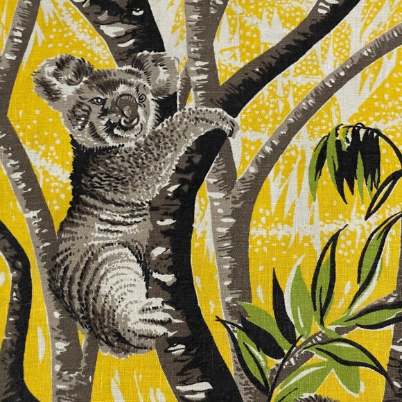 Vintage Lamont Linen Yellow Koala Bears Tea Towel - Picture 5 of 5
